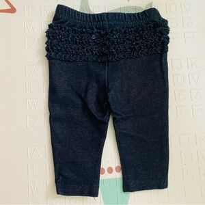 Jumping Beans Baby Girl Ruffle Pullon Jeans like Pants 3mo GUC